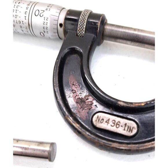 Vintage Starrett Outside Micrometers # 436 Set Of 4 Ratchet Stop Knurled Black - Picture 8 of 11